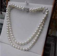 Ожерелье с круглым белым жемчугом 9-10 мм, 18 дюймов, 19 дюймов 2024 - купить недорого