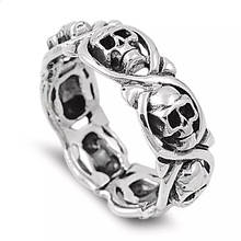 Новое Винтажное кольцо с черепом в стиле панк Рок Хэллоуин для мужчин и женщин индивидуальное кольцо ювелирное подарок 2024 - купить недорого