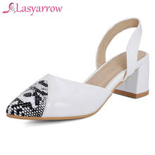 Lasyarrow Big Size 31-50 Woman Shoes Sexy Hollow High Heels Women Pumps Black White Shoes Ladies Office Shoes Pointed Toe 2024 - buy cheap