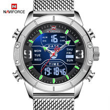 Naviforce relógio masculino de marca de luxo, relógios esportivos militares de quartzo, digital analógico com display duplo à prova d'água para homens 2024 - compre barato