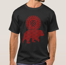 Símbolo da divindade de lada do teste padrão pagão do deus eslavo e camiseta impressa do urso. Verão algodão manga curta o pescoço dos homens t camisa novo S-3XL 2024 - compre barato