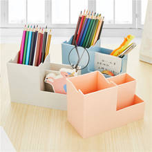 Portalápices multifuncional creativo Kawaii, caja de almacenamiento de escritorio de plástico colorido, decoración, suministros de papelería para oficina y Escuela 01212 2024 - compra barato