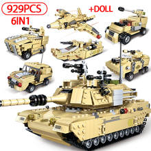 6 In 1 929PCS M1A2 Main Battle Tank Building Blocks Military WW2 Soldier Figures Model Vehicle Bricks Toys for Boys 2024 - buy cheap