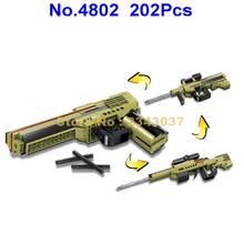 4802 202pcs 3in1 Military Gun Pistol Rifle Bullets Weapon Building Blocks Toy 2024 - buy cheap