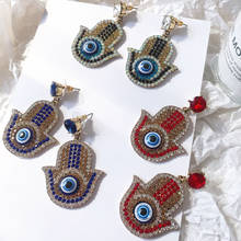 black hand heart INS Drop Earrings Women Handmade Beads Heart Evil Eye Statement Earrings Wedding Party Ear Jewelry Wholesale 2024 - buy cheap