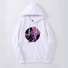 Kujo jotaro hoodies dos homens moletom de lã com capuz outono inverno japão anime streetwear quente agasalho jojo estrela platinum hoodie 2024 - compre barato