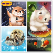 Pintura de diamante 5D DIY "Hamster de dibujos animados", bordado de diamantes de imitación cuadrados, para decoración del hogar, regalo para niños 2024 - compra barato