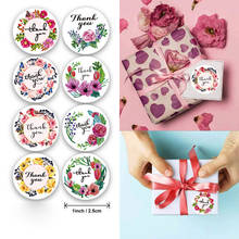 500Pcs/roll 1 Inch Floral Thank You Sticker for Party Envelope Gift Baking Packaging Seal Label Decoration Stationery Stickers 2024 - buy cheap