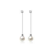 MloveAcc Pearl Earrings Elegant Water Drop Cubic Crystal Bridal 925 Sterling Silver Long Earrings 2024 - buy cheap