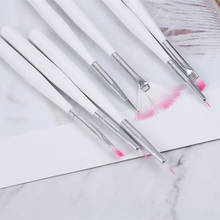 7Pcs Nail Art Brush Liner Dotting Fan Design Acrylic Flat Crystal Painting Drawing Carving Pen UV Gel Manicure Tool Set 2024 - buy cheap