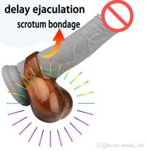 Delay ejaculation ball stretcher scrotum bondage bag sex toys for men penis testicle cock sleeve soft cockring ballstretcher 2024 - buy cheap