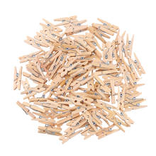 100 PCS Wholesale Very Small Size 25mm Mini Natural Wooden Clips For Photo Clips Clothespin Craft Decoration Clips Pegs 2024 - buy cheap