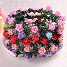 Elegant Wedding Headband Sweet Bride Rose Flower Crown Fashion Women Beach Travel Hair Wreath Party Hair Accessories 2024 - buy cheap