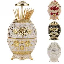 European style automatic toothpick box Fashion Zinc Alloy Metal Vintage toothpick holder Toothpick Dispenser Box Home Decoration 2024 - buy cheap