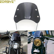 Zorbyz motocicleta universal preto 5-7 round round farol redondo windscreen carenagem defletor para honda yamaha kawasaki suzuki 2024 - compre barato