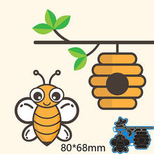 New Metal Cutting Dies Bees And Hive For Card DIY Scrapbooking stencil Paper Craft Album template Dies 80*68mm 2024 - buy cheap
