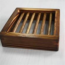 ZLinKJ 1 Uds. 10x10cm caja de jabón de madera recipiente para platos dispensadores de ducha soporte de jabón de madera cuadrado de alta calidad 2024 - compra barato