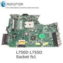 Nokotion placa-mãe para laptop, amortecedor, a000081230, toshiba satellite, l755d, l750d, ddr3, soquete fs1 2024 - compre barato