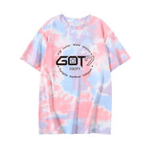 Летняя модная женская футболка с принтом Tie Dye Got7, футболки с буквенным принтом в японском и корейском стиле, повседневная универсальная уличная одежда в стиле Харадзюку, хип-хоп 2024 - купить недорого