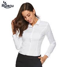 Rusuper body feminino manga comprida, blusas brancas elegantes para trabalho escritório 2024 - compre barato