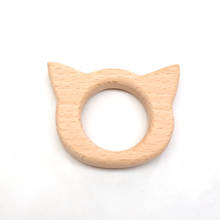 Chenkai 10pcs Cat Wooden Teether Ring Nature Baby Rattle Teething Grasping Toy DIY Organic Eco-friendly Wood Gift Accessories 2024 - buy cheap