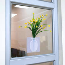 Silicone pegajoso vaso vara na parede vaso de flores magia flor planta vasos recipiente de flor para casa escritórios decorações de parede 2024 - compre barato