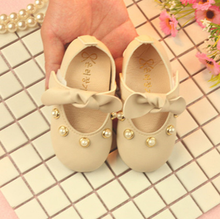 2019 spring and autumn children leather shoes Little princess soft bottom cute shoes with bow girl flats 2024 - buy cheap