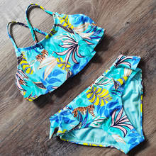 Bañador para niña de 7 a 16 años, conjunto de Bikini de vendaje de dos piezas, traje de baño para niña Tropical, ropa de playa 2021 2024 - compra barato