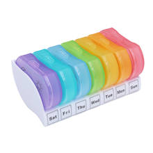 Weekly Pill Box 7 Colors Portable Pill Box 7 Day Pill Box Organizer Day And Night Compartment Medicine Storage Containers 2024 - buy cheap