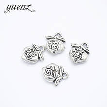 YuenZ 10pcs Antique silver color Alloy peach Alloy China Fu charms for Jewelry diy making  Pendants Accessories 15*12mm K36 2024 - buy cheap