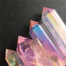 Natural pink Titanium Aura rose quartz Obelisk wand point Healing Crystal Tower 2024 - buy cheap