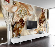 Mural 3D personalizado, joyería tridimensional de fantasía, flores, dormitorio, sala de estar, sofá, Fondo de TV, murales de pared, papel tapiz fotográfico 3D 2024 - compra barato