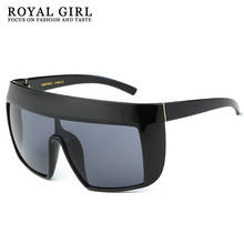 ROYAL GIRL Oversize Acetate Sunglasses Women Flat Top Square Sun Glasses Female Retro Brand Designer Glasses UV400 ss109 2024 - buy cheap