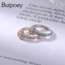 Xiaopoey-anillos brillantes entrelazados para mujer, joyas originales de Amistad apilables de Color plateado, regalo de compromiso de boda para pareja 2024 - compra barato