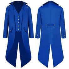 Mens Coat Long Jacket Gothic Steampunk Vintage Medieval Costumes Cosplay for Halloween M-XXXL 2024 - buy cheap