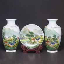 Jingdezhen vasos de cerâmica pintados à mão, decoração para casa, conjunto de prato de porcelana 2024 - compre barato