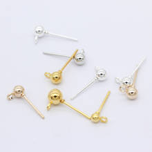 100Pcs/lot 3/4/5mm Gold Silver Ball Beads Stud Earring Ear Pin Post Stopper Earplugs For DIY Jewelry Making Findings Accessories 2024 - buy cheap