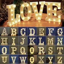 Letras led do alfabeto com luzes de plástico, letras em inglês pendentes para festa, casamento, festival, decoração de festas e feriados