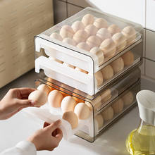 32 grades, caixa de armazenamento de ovos dupla, manter fresco, cozinha, tipo gaveta, organizador de alimentos frigorífico 2024 - compre barato