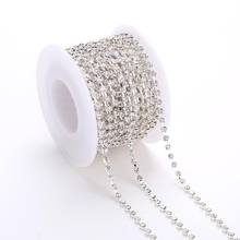 Multi Size SS6-SS38 10yards/roll Silver/Gold Base Clear Crystal Glass Rhinestone Cup Chain Apparel Sewing DIY headwear jewelry 2024 - buy cheap