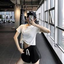 Spring Summer Women's Yoga T-Shirt Short-Sleeved Ice Silk Sexy Navel-Bearing Sports Top Short Thin Fitness Clothes Quick-Drying 2024 - buy cheap