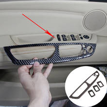 4 pçs real da fibra do carbono etiqueta para bmw x5 e70 x6 e71 2008-2013 carro interior janela elevador butoon quadro guarnição acessórios do carro 2024 - compre barato