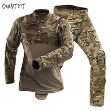 Roupa militar camuflada masculina, uniforme tático de combate paintball com camuflagem de força especial + calça cargo sem almofadas 2024 - compre barato