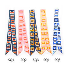 Sporty double face printing silk twill binding bag handle silk scarf slender narrow ribbon scarf 2024 - buy cheap
