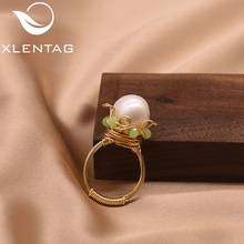 XlentAg Geometric Natural Fresh Water Pearl Round Ring Minimalism For Women Lovers' Wedding Engagement Female Accessories GR0249 2024 - buy cheap