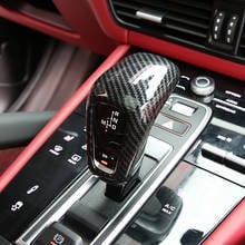 Carbon Fiber Printed Car Gear Shift Knob Protection Cover For Porsche Cayenne 2018 Interior Styling Accessories 2024 - buy cheap