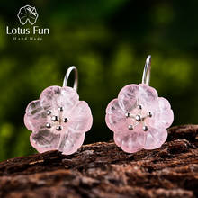 Lotus Fun Real 925 Sterling Silver Earrings Handmade Designer Fine Jewelry Flower in the Rain Fashion Dangle Earrings for Women 2024 - buy cheap