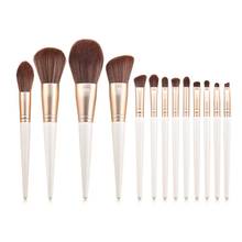 Foundation Cosmetic Eyebrow Eyeshadow Brush Makeup Brush Sets Tools 13PCS White high-end wooden handle quality mouth tube 04* 2024 - buy cheap