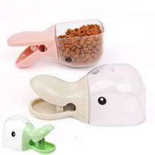 Alimentador de comida con forma de pico de pato para mascota, cuchara de plástico para perro y gato, contenedor con Clip de almacenamiento 2024 - compra barato