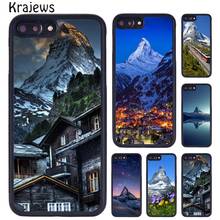 Krajews zermatt matterhorn montanha suíça caso de telefone para o iphone x xr xs 11 12 13 pro max 6 7 8 plus samsung s8 s9 s10 2024 - compre barato